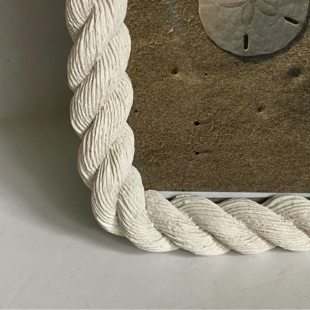 Rope Frame Sheffield Home Nautical Resin White Twisted 4 X 6 Photo Beach EUC